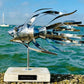 Handmade Stainless Steel Angelfish Sculpture - Coastal Nautical Decor