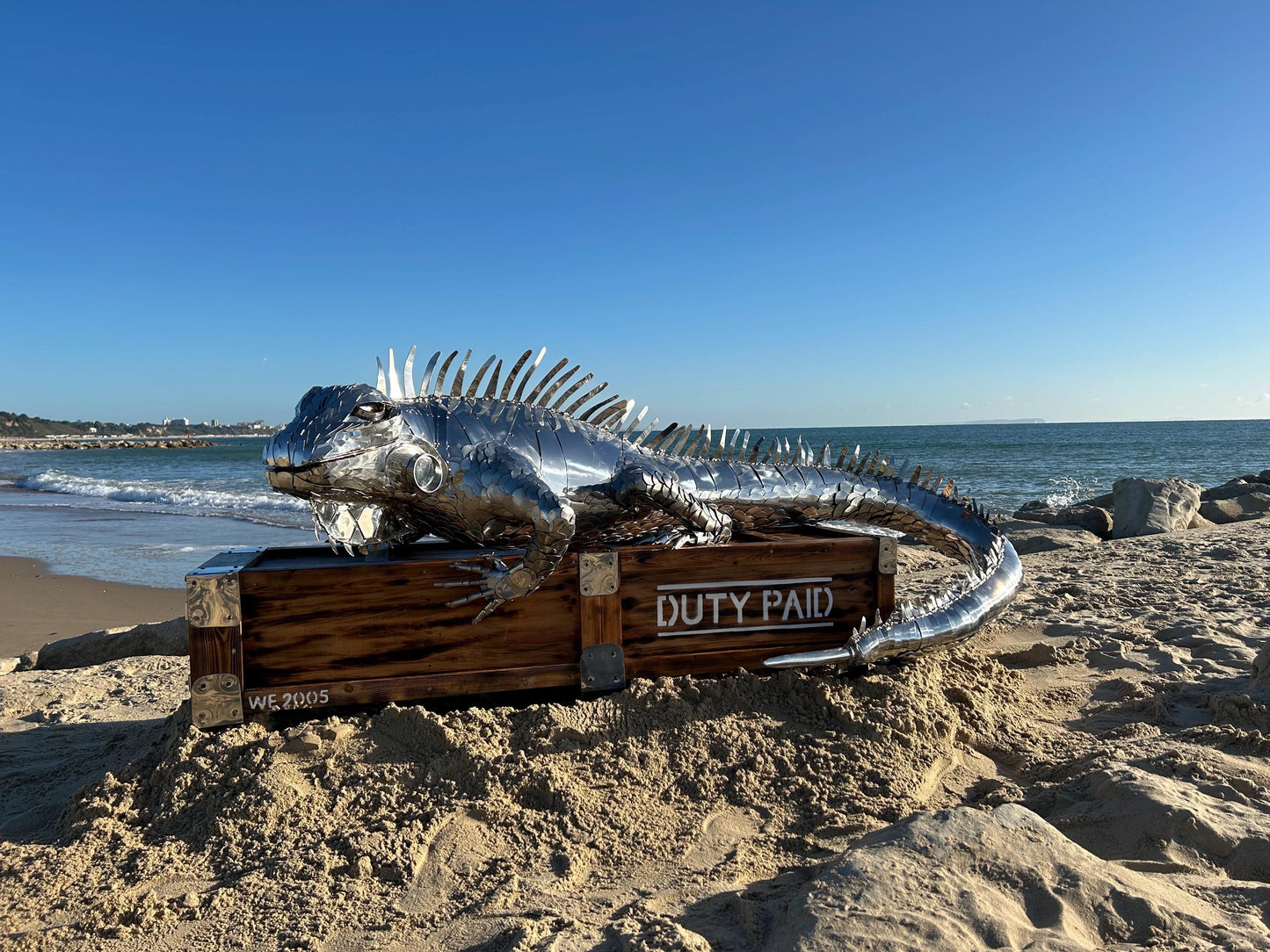 Metal Lizard Sculpture • Stainless Steel Reptile Decor • Gift for Lizard Lovers Handmade