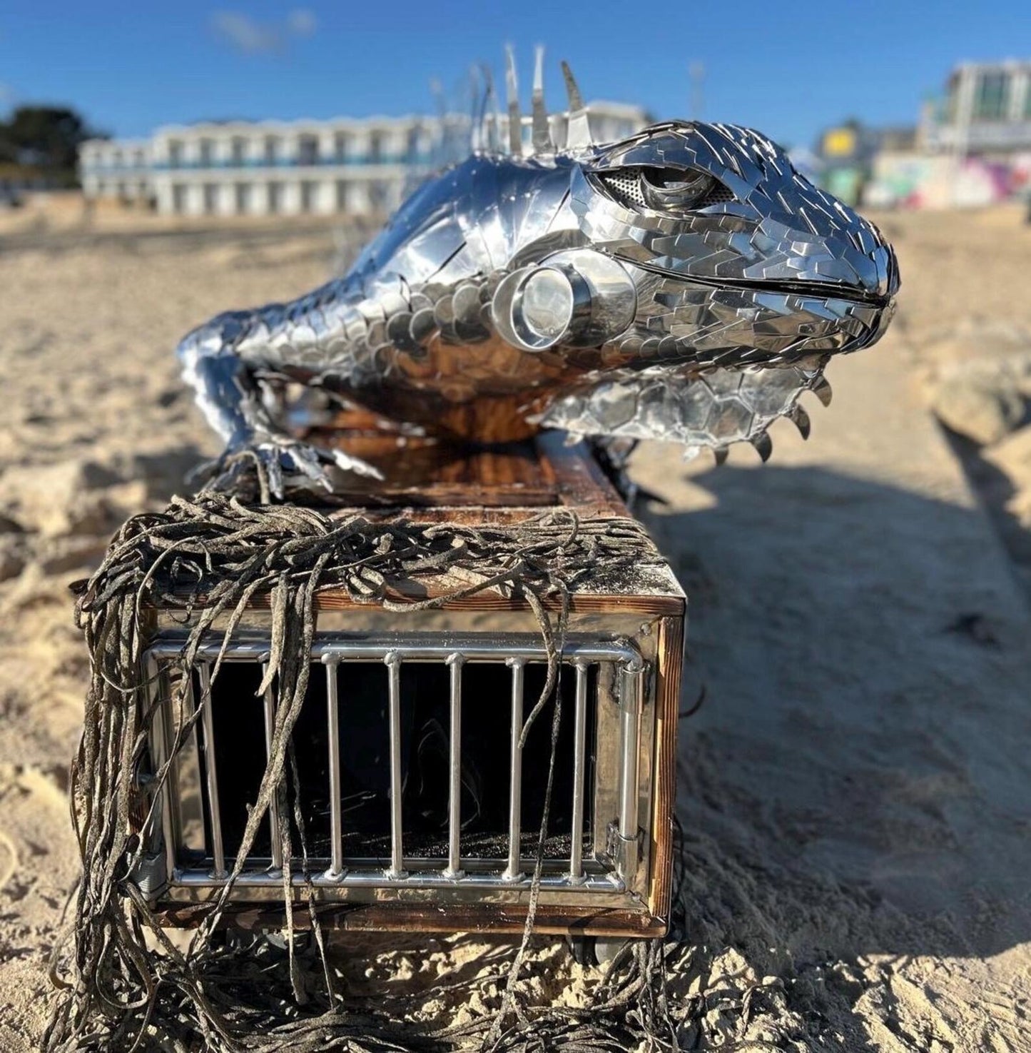 Metal Lizard Sculpture • Stainless Steel Reptile Decor • Gift for Lizard Lovers Handmade