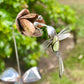 Hummingbird and flower sculpture
