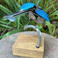 Recycled Stainless Steel Kingfisher Sculpture with Fish – Handmade Garden & Home Decor Bird Lovers