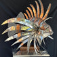 Stainless Steel and Copper Extra Large Lion Fish Sculpture With Cheeky Crab
