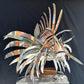Stainless Steel and Copper Extra Large Lion Fish Sculpture With Cheeky Crab