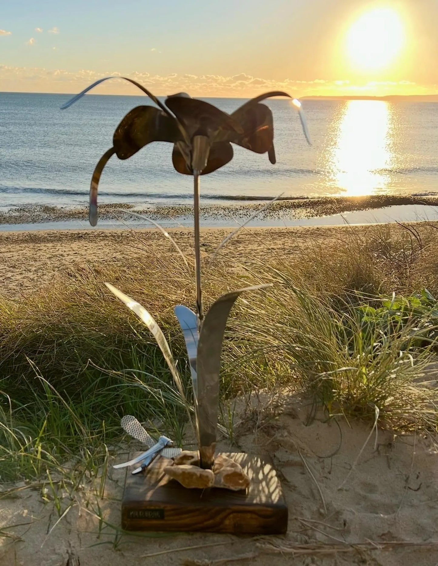 Stainless Steel Metal Flower Sculpture Personalised Gift for Indoor and Outdoor Living