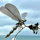 Handcrafted Stainless Steel Dragonfly Sculpture: Modern Garden Art
