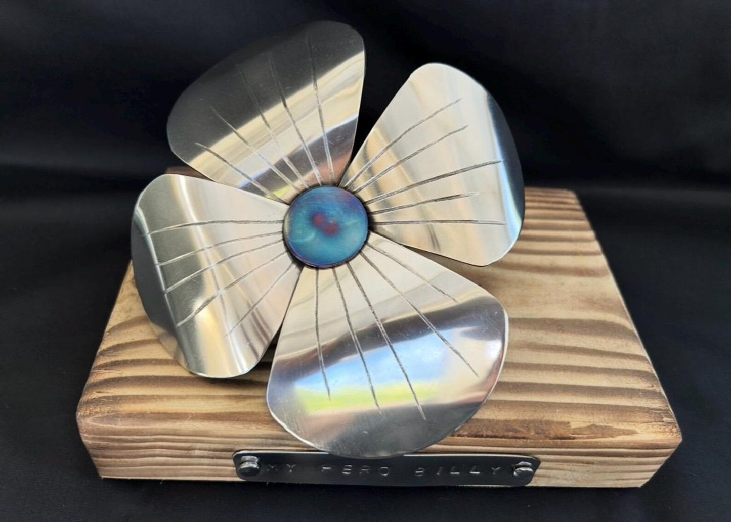 Metal Poppy Keepsake • Stainless Steel Remembrance Ornament • Memorial Tribute Art Gift