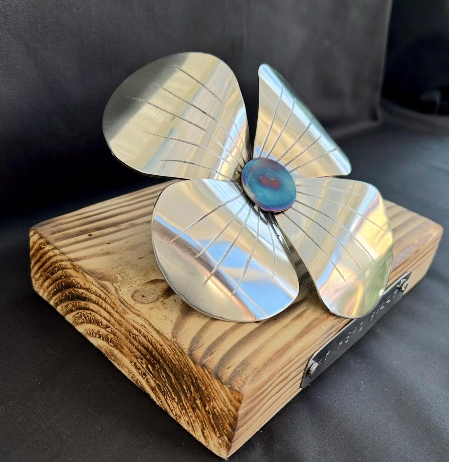 Metal Poppy Keepsake • Stainless Steel Remembrance Ornament • Memorial Tribute Art Gift