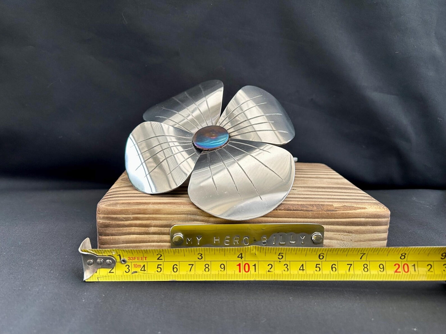 Metal Poppy Keepsake • Stainless Steel Remembrance Ornament • Memorial Tribute Art Gift