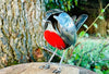 Recycled Stainless Steel Robin Redbreast Sculpture | Handmade Garden Bird Ornament | Indoor & Outdoor Metal Art Gift
