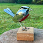 Recycled Stainless Steel Robin Redbreast Sculpture | Handmade Garden Bird Ornament | Indoor & Outdoor Metal Art Gift