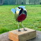 Recycled Stainless Steel Robin Redbreast Sculpture | Handmade Garden Bird Ornament | Indoor & Outdoor Metal Art Gift
