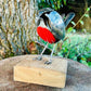 Recycled Stainless Steel Robin Redbreast Sculpture | Handmade Garden Bird Ornament | Indoor & Outdoor Metal Art Gift